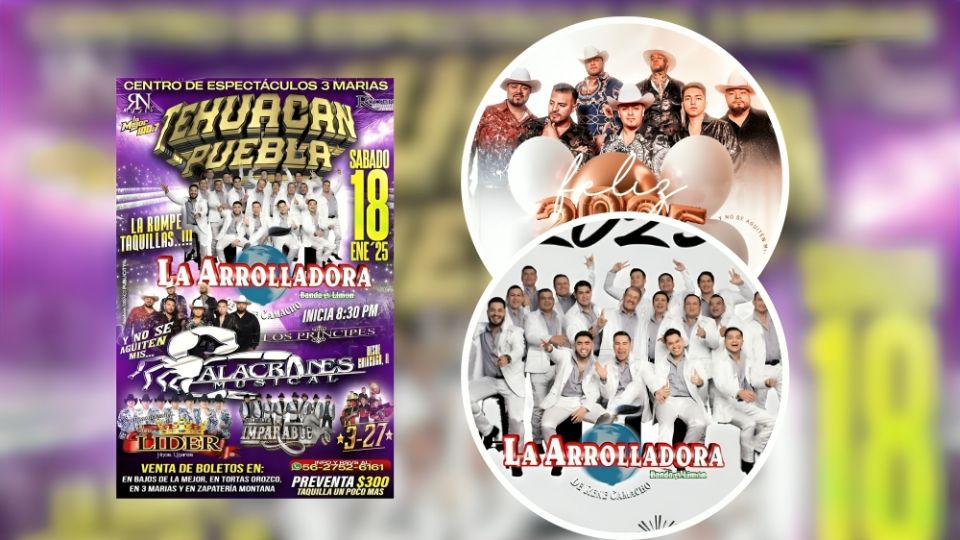 ¿Cuándo se presentará la Arrolladora Banda El Limón y Alacranes Musical en Tehuacán 2025?