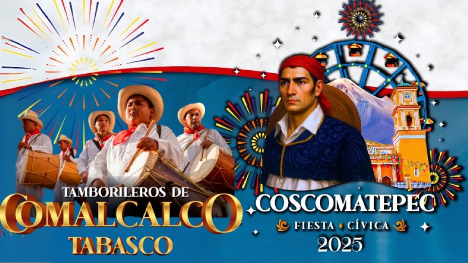 Artistas que se presentarán hoy en la Fiesta Cívica Coscomatepec 2025