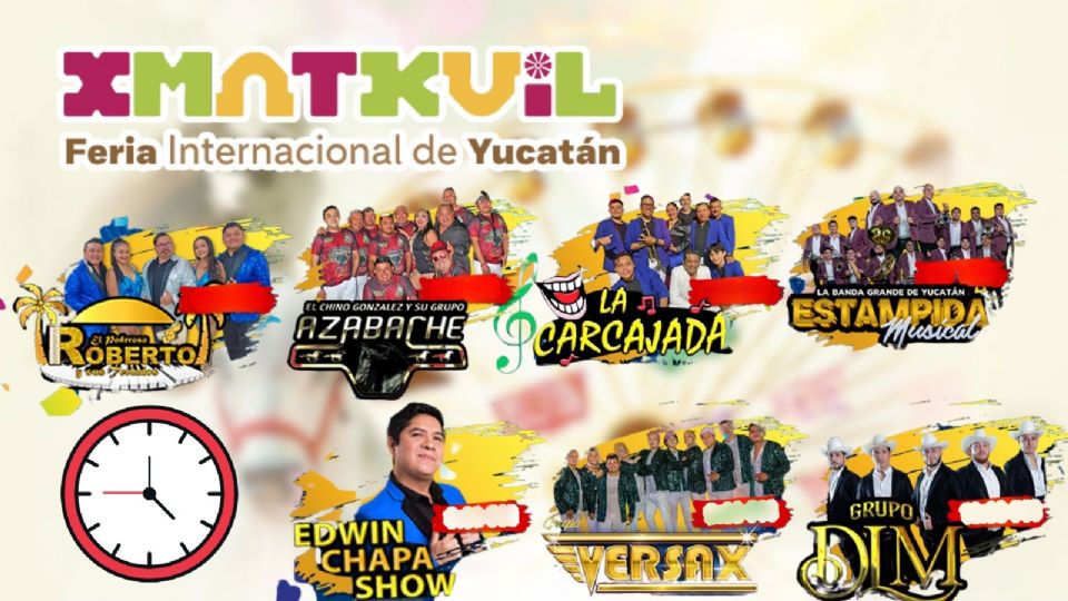 Artistas que se presentarán HOY en la Feria Xmatkuil Yucatán 2025.
