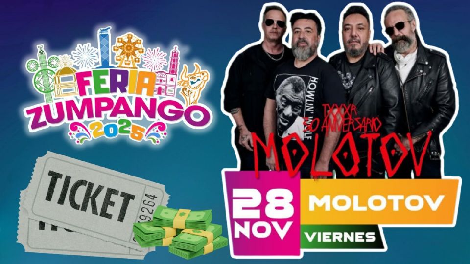 Molotov se presentará HOY en la Feria Zumpango 2025.