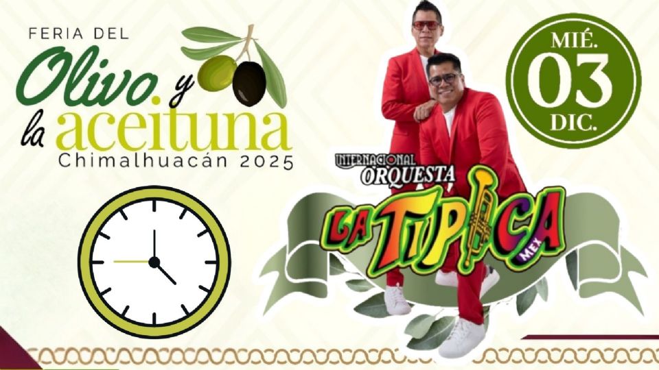 Internacional Orquesta La Típica se presentará HOY en la Feria del Olivo y la Aceituna Chimalhuacán 2025.j