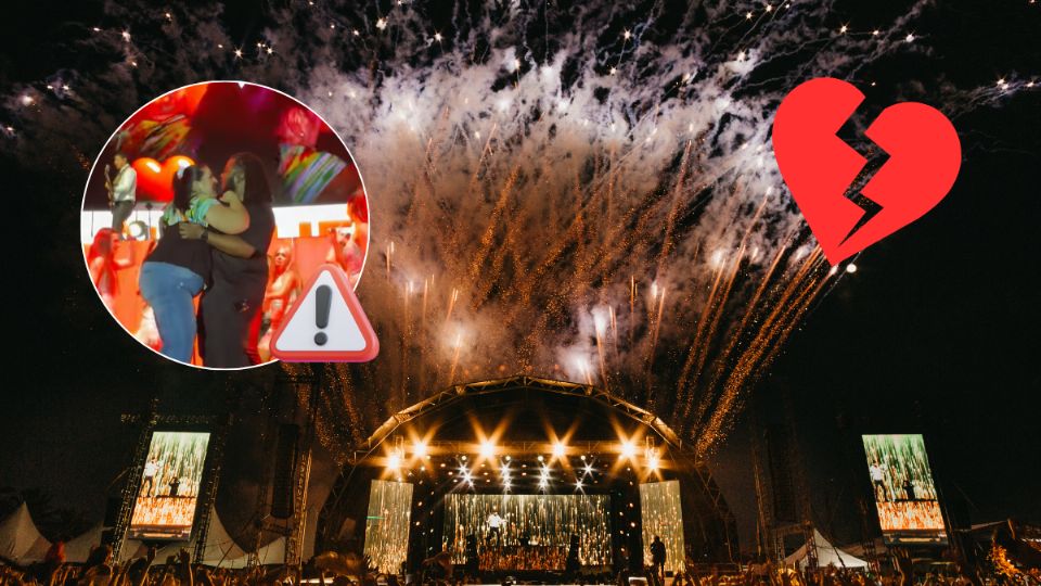 Mujer exhibe en pleno concierto a su esposo por estar en el evento... pero con su amante (VIDEO)