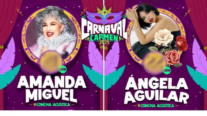 Carnaval Carmen 2025: ¿Cuándo dará concierto Ángela Aguilar y Amanda Miguel?