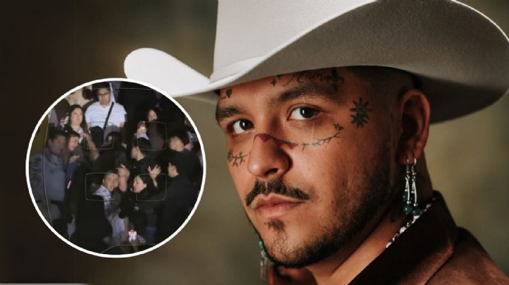 Christian Nodal expulsa a dos hombres por lanzar vasos en pleno show