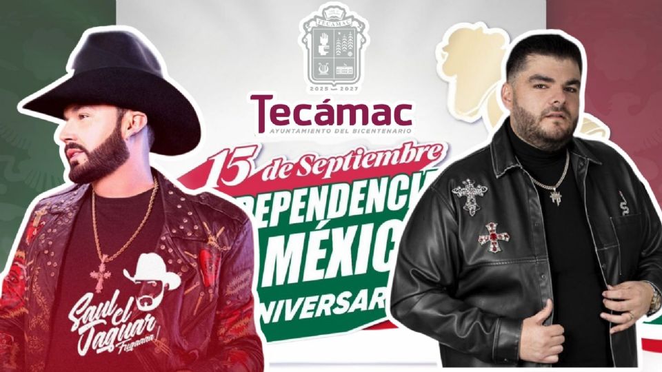 Artistas que se presentarán el 15 de septiembre en Tecámac, EDOMEX 2025.
