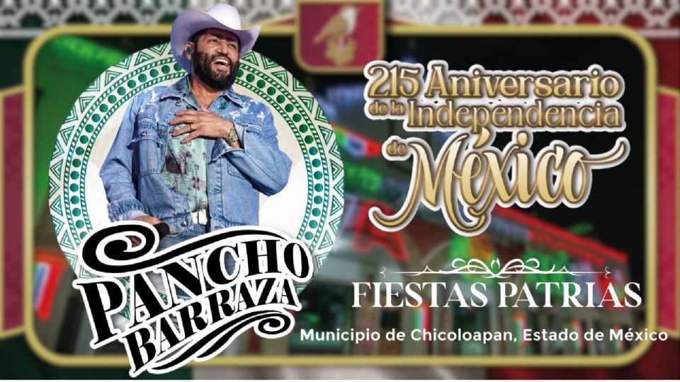 Artistas que se presentarán en Chicoloapan, EDOMEX, el 15 de septiembre