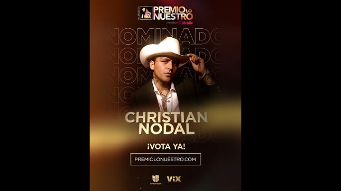 Christian Nodal destaca en Premio Lo Nuestro 2026