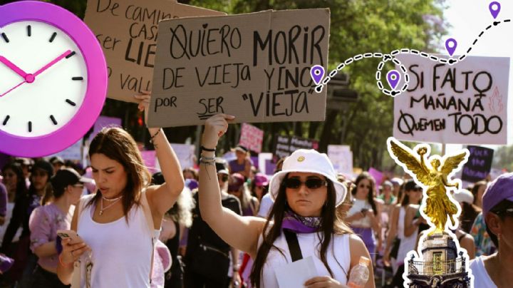 Marcha 8M CDMX 2026: Horarios, ruta completa, alternativas viales y servicios de transporte por el Día de la Mujer