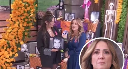 Andrea Legarreta llora al poner la foto de su mamá por primera vez en un altar