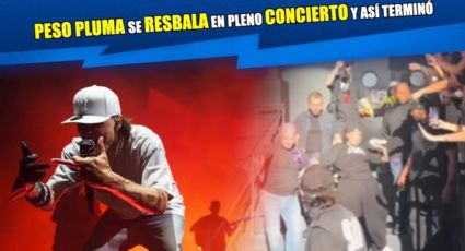 ¡Se le movió el piso! Peso Pluma resbaló en pleno concierto