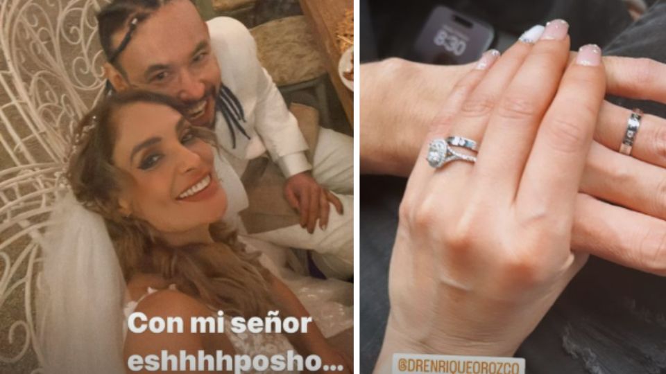 Alma Cero a lado de su ahora esposo Enrique Orozco