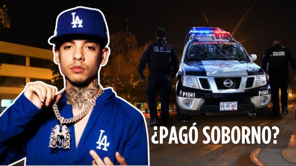 Natanael Cano paga dinero a policía para quemar llanta