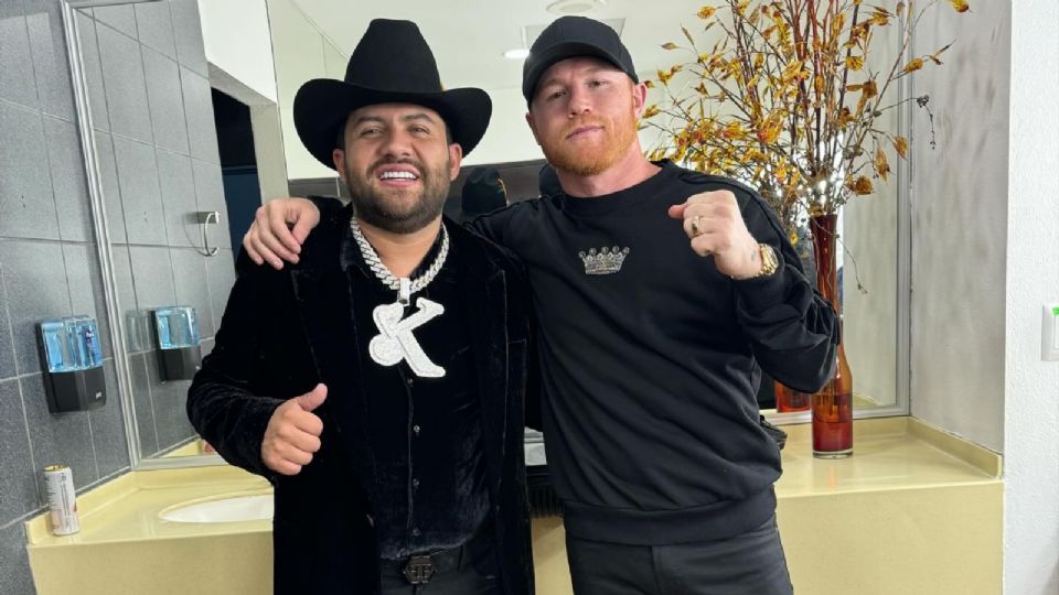 Luis R Conriquez y Canelo Álvarez.