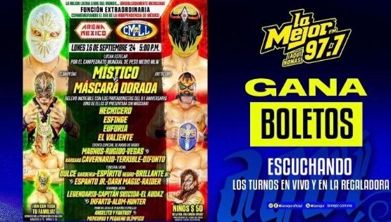 Gana tus boletos para el CMLL en la Arena México