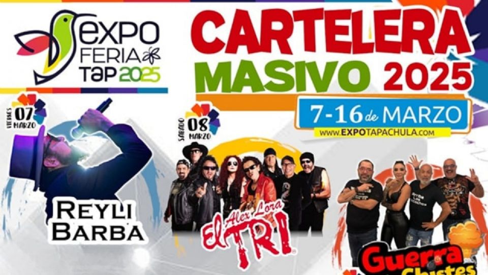 Expo feria Tapachula 2025 Cartelera de artistas completa