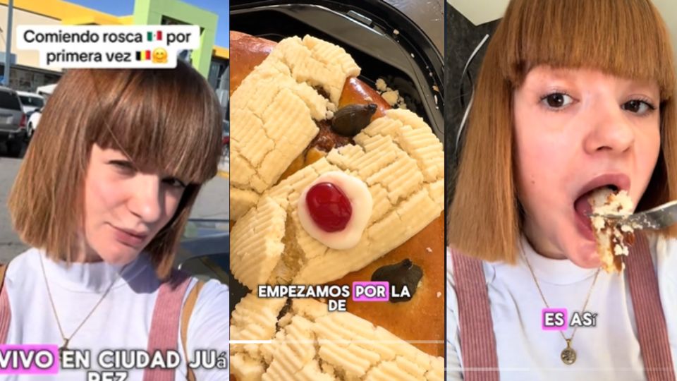 La influencer se filmó probando la deliciosa Rosca de Reyes mexicana