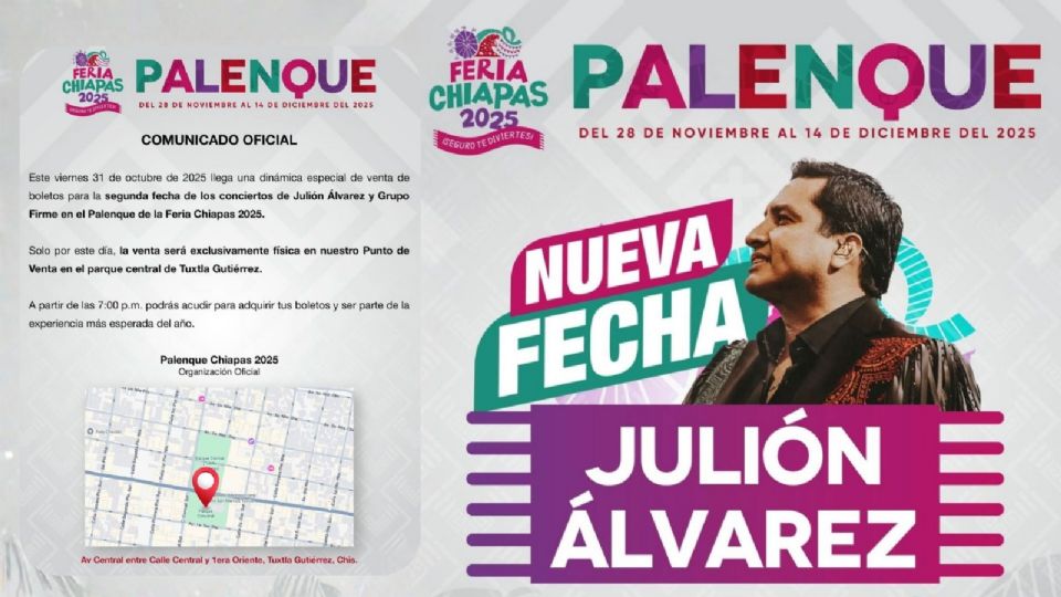 Julión Álvarez anuncia nueva fecha en el Palenque Chiapas 2025.