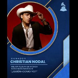 Christian Nodal resultó ganador en los Latin Grammy 2025