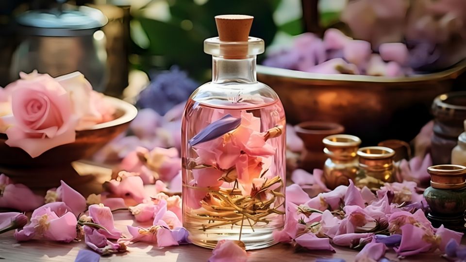 El perfume de mujer con olores florales