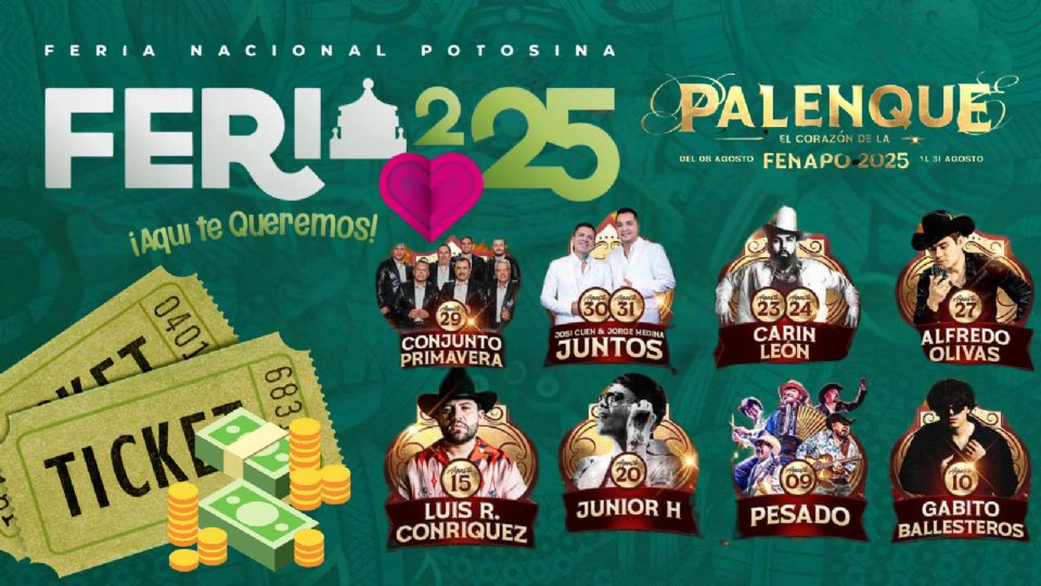 Estos son los precios de los boletos para los conciertos del Palenque de la Feria Nacional Potosina 2025