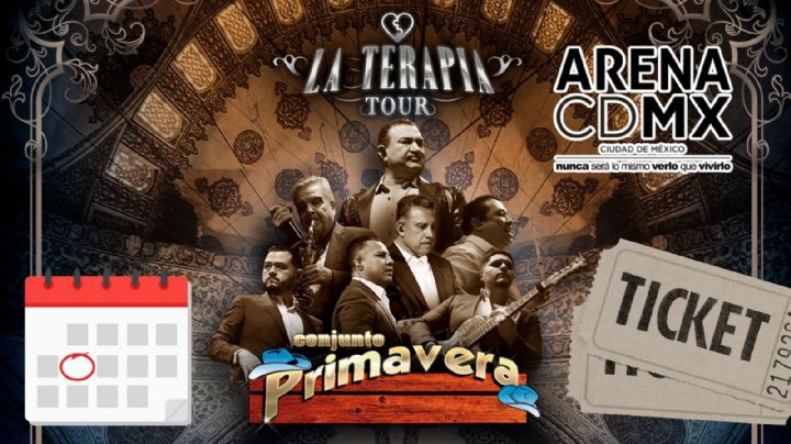 Conjunto Primavera en la Arena CDMX 2026: Precios de los boletos por zona para “La Terapia Tour”; artistas invitados