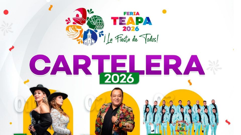 Cartel de artistas que se presentará en la Feria Teapa 2026