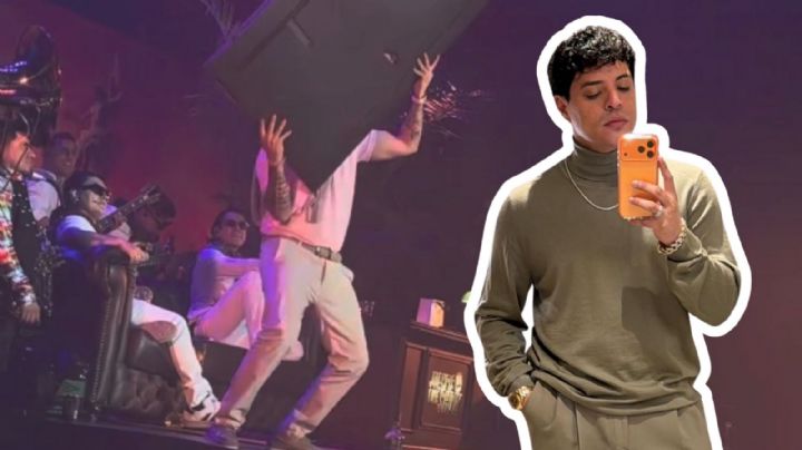 ¡Eduin Caz lo hizo de nuevo! El líder de Grupo Firme estrelló una pantalla en pleno show | VIDEO