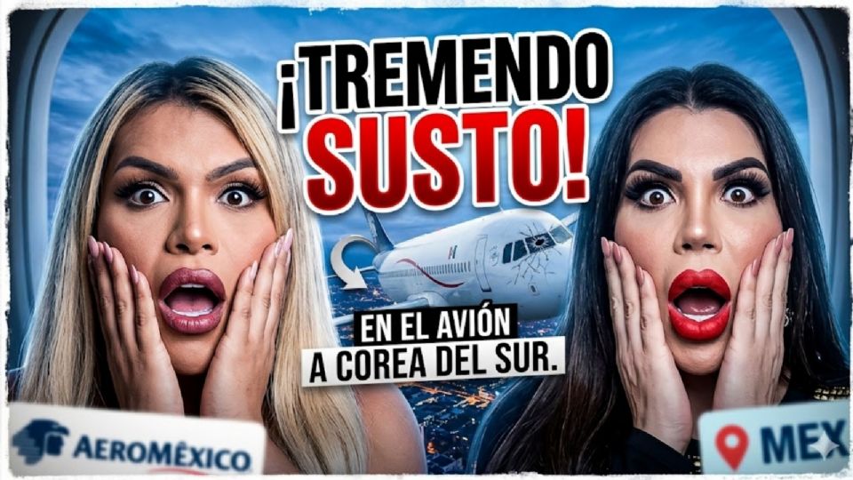 Wendy Guevara y Vanessa Labios 4k sufren tremendo susto en el avión de camino a Corea del Sur