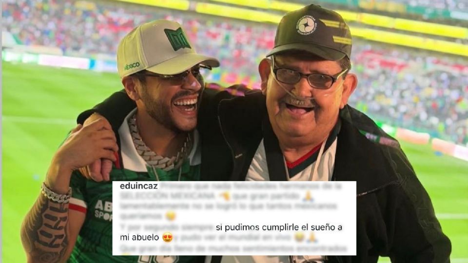 Eduin Caz cumple el sueño de su abuelo y lo lleva al partido México vs Inglaterra