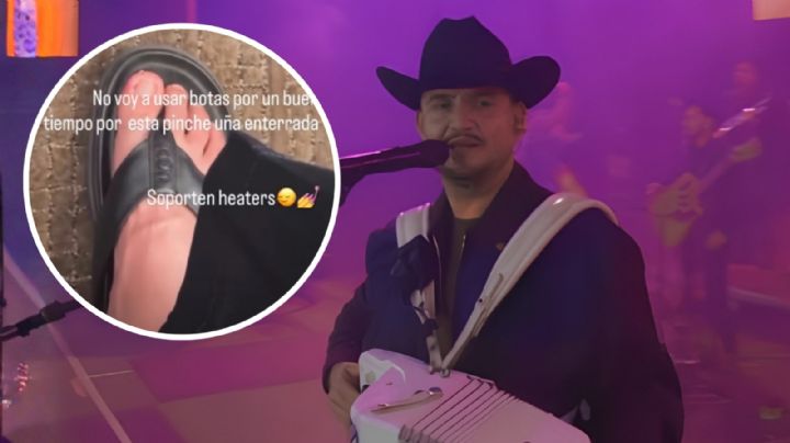 Edén Muñoz cambia las botas por "chanclas" en pleno concierto: ¿Qué le pasó al cantante?