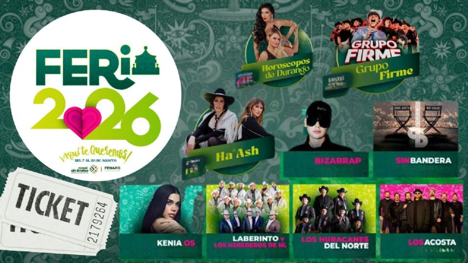 Artistas que se presentarán esta semana en la Feria Nacional Potosina 2026