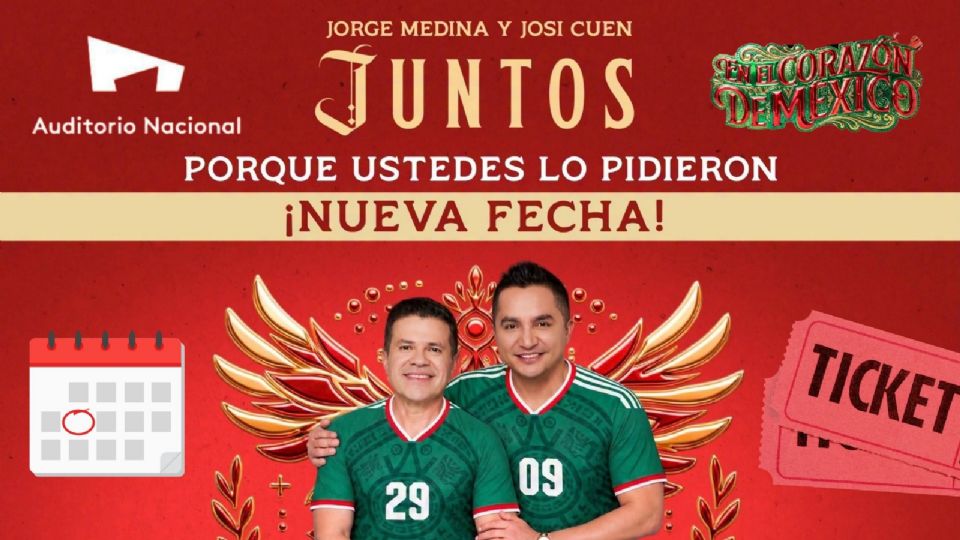 Jorge Medina y Josi Cuen Juntos anuncian novena fecha en el Auditorio Nacional 2026