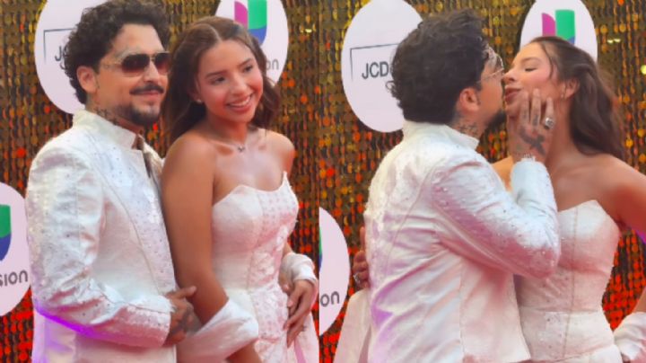 Ángela Aguilar y Christian Nodal sorprenden con ¿un look nupcial? en su llegada a los Premios Juventud 2026