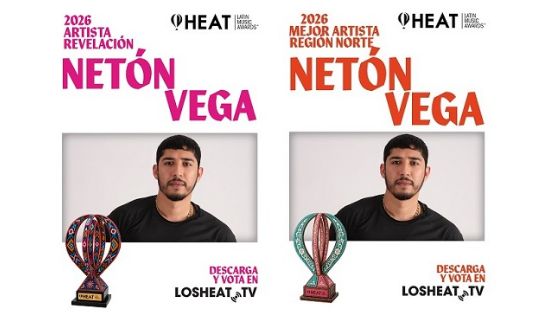 Netón Vega suma dos nominaciones a Los Heat 2026