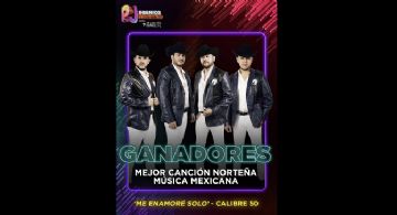 Calibre 50 celebra triunfo en premios Juventud 2026
